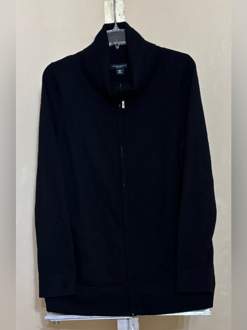 Banana Republic Black 100% Cashmere Full-Zip Sweater Sz XL - Picture 2 of 10